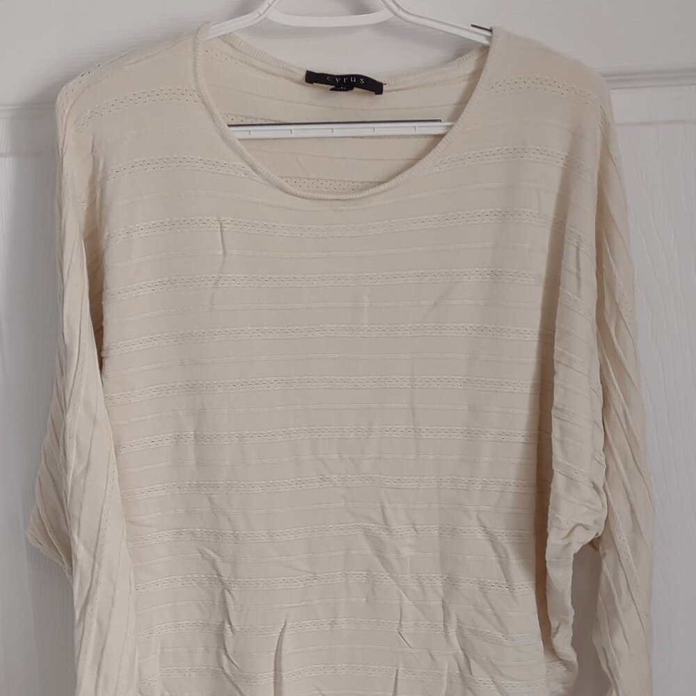 Cyrus - Beige Sweater with batwing sleeve